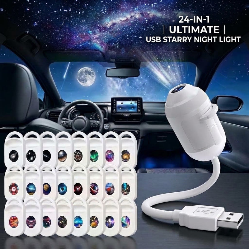 Luma Orbit starry night light projector and its 24 interchangeable films